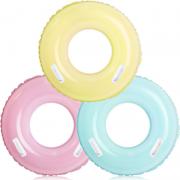 COOLBEE 3 Pack 33'' Inflatable Pool Toys with Handle for Kids Adult Macaron Swim Tube Rings Inner Tubes, Pool Floaties Toys Beach Swimming Summer Bachelorette Party Toys