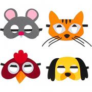 COOLBEE The Little Red Hen Felt Toy Masks Set Storytelling and Role Play Costume Masks for Kids Red Hen, Cat, Dog, Rat & More Perfect for Bedtime Stories, Learning, and Party Favors